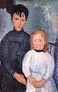 Amedeo Modigliani Iwo cbidren painting